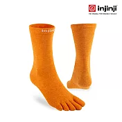 【injinji】LINER中筒內襪 (火橘色) - NAA25 | COOLMAX 吸濕排汗 可單穿 透氣中筒襪 M 火橘色