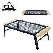 【韓國CLS】折疊收納露營耐熱網桌 (木紋握柄升級款)/洞洞桌/折疊桌/烤肉桌