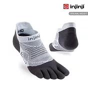【injinji】RUN 吸排五趾隱形襪 (灰) - NAA06 | 印金足 COOLMAX快乾襪 吸濕排汗 五趾襪 M 灰色