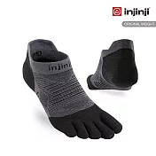 【injinji】RUN 吸排五趾隱形襪 (黑) - NAA06 | 印金足 COOLMAX快乾襪 吸濕排汗 五趾襪 L 黑色