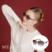 ME&CITY 義式斜邊雙色點綴高貴太陽眼鏡  抗UV400 (ME 120033 B631)