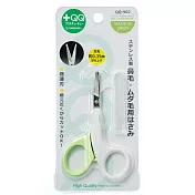 日本綠鐘+QQ附套不鏽鋼平式安全鼻毛修容剪(QQ-902)