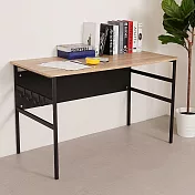 《Homelike》瑞比120cm附掛勾書桌-原木色 辦公桌 工作桌 書桌 電腦桌