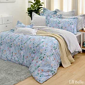 義大利La Belle《夏日悠藍》雙人純棉四件式防蹣抗菌吸濕排汗兩用被床包組