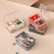 CS22 日本迷你方形隨身密封藥片切割研磨分裝藥盒 (白/綠/藍/紅-隨機)