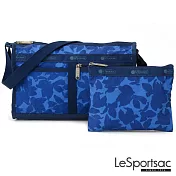 LeSportsac - Standard 雙口袋斜背包-附化妝包 (藍色花瓣)