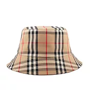 BURBERRY L號 Vintage 格紋科技布料棉質漁夫帽 (典藏米色)