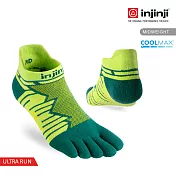 【injinji】Ultra Run終極系列五趾隱形襪 (螢光綠) - NAA65 | 吸濕排汗 輕量透氣 避震緩衝 推薦跑步襪 L 螢光綠
