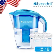 【Brondell】美國邦特爾極淨藍濾水壺+7芯