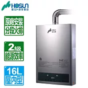 【豪山HOSUN】 16L數位變頻分段火排強制排氣熱水器 HR-1601(含北北基原廠基本安裝) 桶裝瓦斯