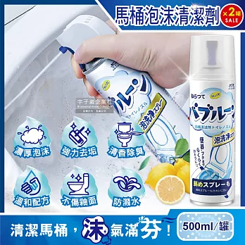 (2罐超值組)杜爾•德澳-強效去垢除臭芳香防飛濺泡沫慕斯浴室馬桶清潔劑500ml/罐
