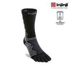 【injinji】Ultra Run終極系列五趾中筒襪 (碳黑) M 碳黑