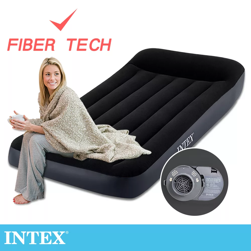 【INTEX】舒適單人加大-內建電動幫浦充氣床-寬99cm (64145ED)