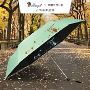 【雙龍牌】刺蝟超細黑膠蛋捲傘三折傘降溫抗UV鉛筆傘(防曬晴雨傘兒童傘陽傘B1462B) 蒂芬綠