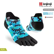 【injinji】RUN輕量吸排五趾隱形襪SX (珊瑚礁/藍) - NAA83 | 最好看 色彩繽紛 多樣款式 馬拉松專用襪 L 珊瑚礁/藍