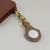 【OMC】AirTag 牛皮皮革保護套/鑰匙圈(可可色)- 全開孔