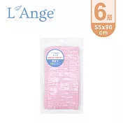 L’Ange 棉之境 6層純棉紗布擦髮巾 55x90cm  - 粉色