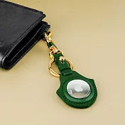 【OMC】AirTag 義大利植鞣革保護套/鑰匙圈(綠色)- 全開孔