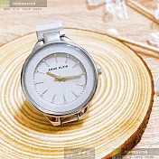 ANNE KLEIN安妮克萊恩精品錶,編號：AN00047,34mm圓形銀灰色精鋼錶殼銀灰色錶盤精鋼銀灰色錶帶