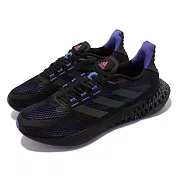 adidas 慢跑鞋 4DFWD Pulse 運動 反光 男女鞋 愛迪達 情侶款 4D科技 避震 穿搭 黑 紫 Q46452 23.5cm BLACK/PURPLE