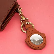 【OMC】AirTag 歐洲植鞣革保護套/鑰匙圈(淺棕)- 全開孔
