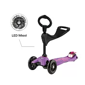 【Micro 滑板車】Maxi 3in1 Deluxe LED輪 兒童滑板車/滑步車 - 紫色