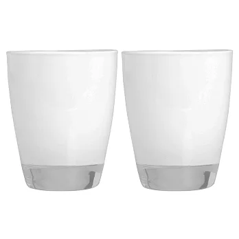《EXCELSA》簡約玻璃杯2入(雪白300ml) | 水杯 茶杯 咖啡杯