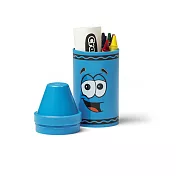 美國 Crayola 蠟筆造型收納筒組 (含六色蠟筆) 藍