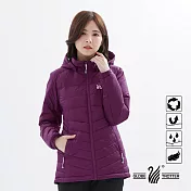 【遊遍天下】女款顯瘦防風防潑禦寒中長版90%羽絨外套(GJ22022) L 紫紅