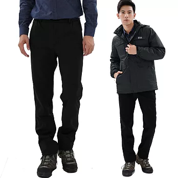 【遊遍天下】GLOBETEX男款顯瘦防水防風透濕刷毛褲雪褲(GP20008) XL 黑色