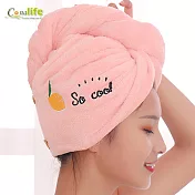 [Conalife] 升級款超強吸水加厚珊瑚絨速乾髮帽 (1入) - 粉
