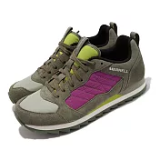 Merrell 休閒鞋 Alpine Sneaker 女鞋 彈性支撐 穩定 舒適 橡膠底 綠 紫 ML001634 23cm RETRO LICHEN