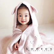 【日本愛媛 KONTEX】垂耳小羊純棉連帽浴巾 (粉色) | 鈴木太太公司貨