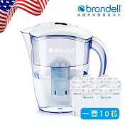 【Brondell】美國邦特爾極淨白濾水壺+10芯