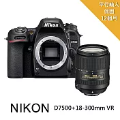 NIKON  D7500+18-300mm VR*(中文平輸)-加送SD卡128G+副電+座充+單眼包豪華組