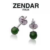 【ZENDAR】頂級北美碧玉圓珠4m耳針 (Z6023)