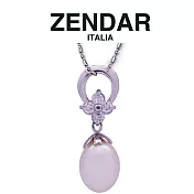 【ZENDAR】頂級淡水珍珠水鑽水滴墜鍊 9.5~10mm (Z7008)