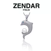 【ZENDAR】頂級淡水珍珠水鑽墜鍊 海豚造型 (Z7012) 白色