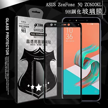 VXTRA 全膠貼合 華碩 ASUS ZenFone 5Q (ZC600KL) 滿版疏水疏油9H鋼化頂級玻璃膜(黑)