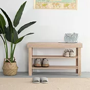 IDEA-MIT製造典雅實木加厚款穿鞋椅 原木色