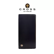 【CROSS】台灣總經銷 限量1折 頂級小牛皮22卡1零錢袋長夾 維納斯系列 全新專櫃展示品 (黑色 贈禮盒提袋)