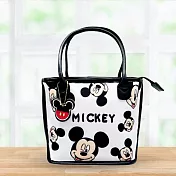 【Disney 迪士尼】正版迪士尼系列印花手提袋-附長背帶 (米奇-黑白)