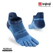 【injinji】Run輕量羊毛五趾隱形襪(牛仔藍) - NAA17 | 羊毛材質 防臭抗菌襪 吸濕排汗 五趾襪 L 牛仔藍