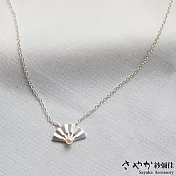 【Sayaka紗彌佳】純銀文創風格古典美人摺扇造型珍珠項鍊  -單一款式