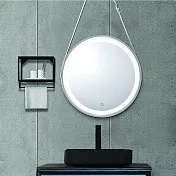H&R安室家 里昂皮帶 智能LED發光觸控燈鏡 ZA0200(掛鏡/浴鏡/化妝鏡/鏡子) 白色
