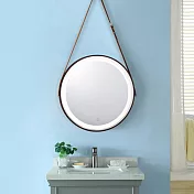 H&R安室家 里昂皮帶 智能LED發光觸控燈鏡 ZA0200(掛鏡/浴鏡/化妝鏡/鏡子) 咖啡色