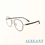 【ALEGANT】海王金幾何圓弧修飾多邊設計金屬框UV400濾藍光眼鏡