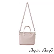 Legato Largo Lineare 氣質簡約輕柔皮革兩用托特斜背包- 淺米色