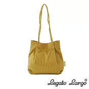 Legato Largo Voga 抽褶造型燈芯絨托特包- 芥末黃