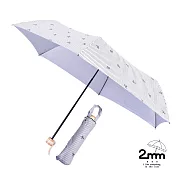 【2mm】銀膠抗UV 蝴蝶結條紋輕量手開傘_ 紫色